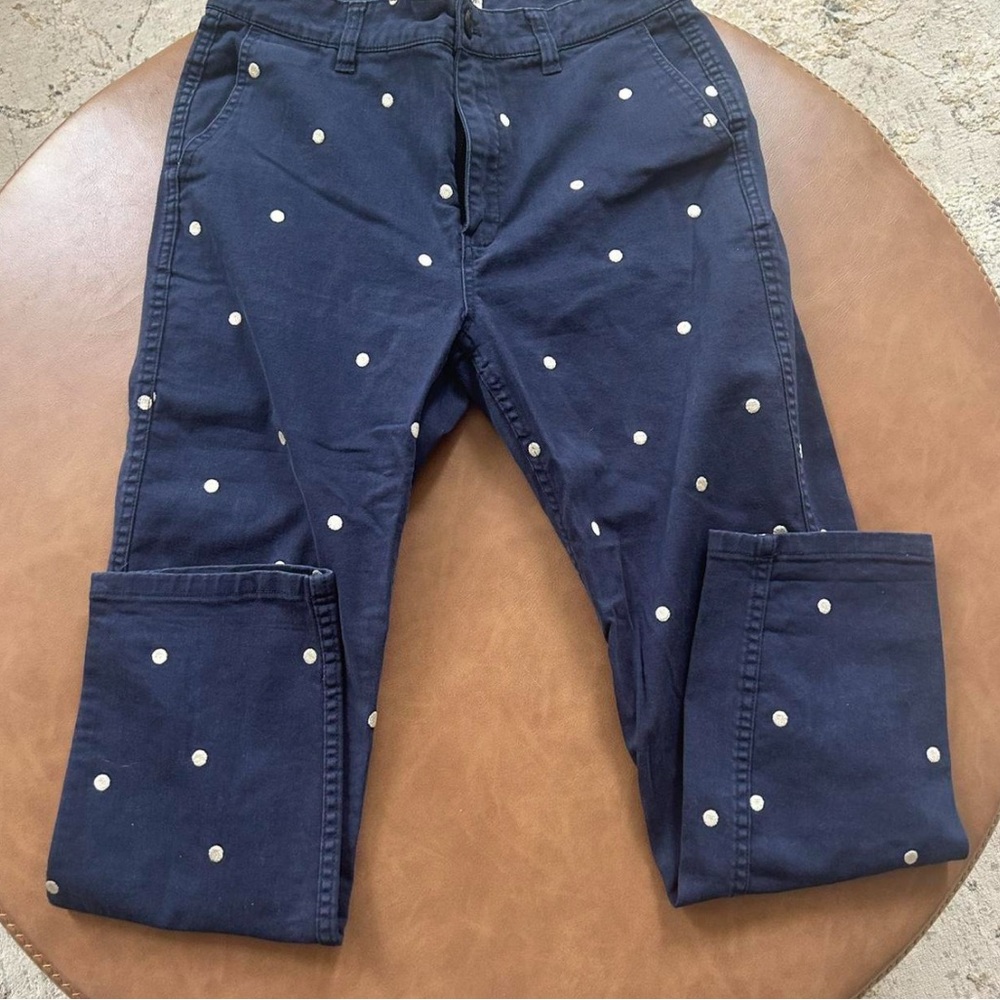 J. Crew Dark Blue Pants with White Dots